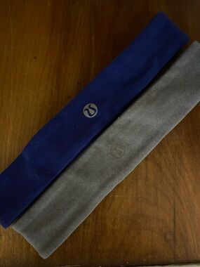 2/$25 Lululemon Double Headbands in Blue/purple and Gray